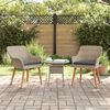 vidaXL Καρέκλα Κήπου με μαξιλάρι 2 pcs Ανοιχτό γκρι 55 x 62.5 x 82 εκ.