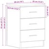 vidaXL Κομοδίνο Αρτισιανή Δρυς 38x35x55 εκ. από Επεξεργασμένο Ξύλο