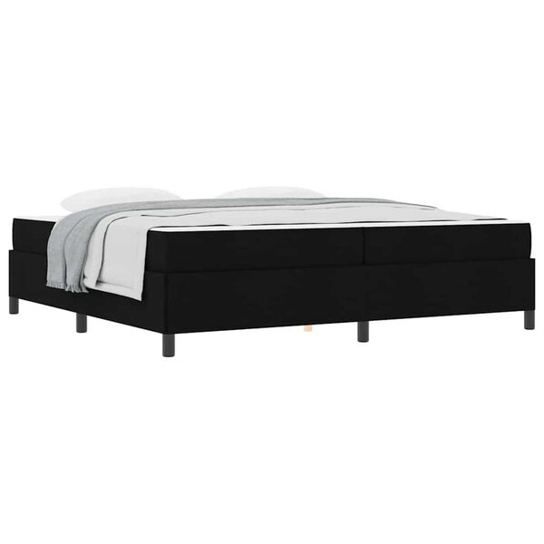 vidaXL Κρεβάτι με ελατήρια Μαύρο και Μαύρο 200 x 200 cm