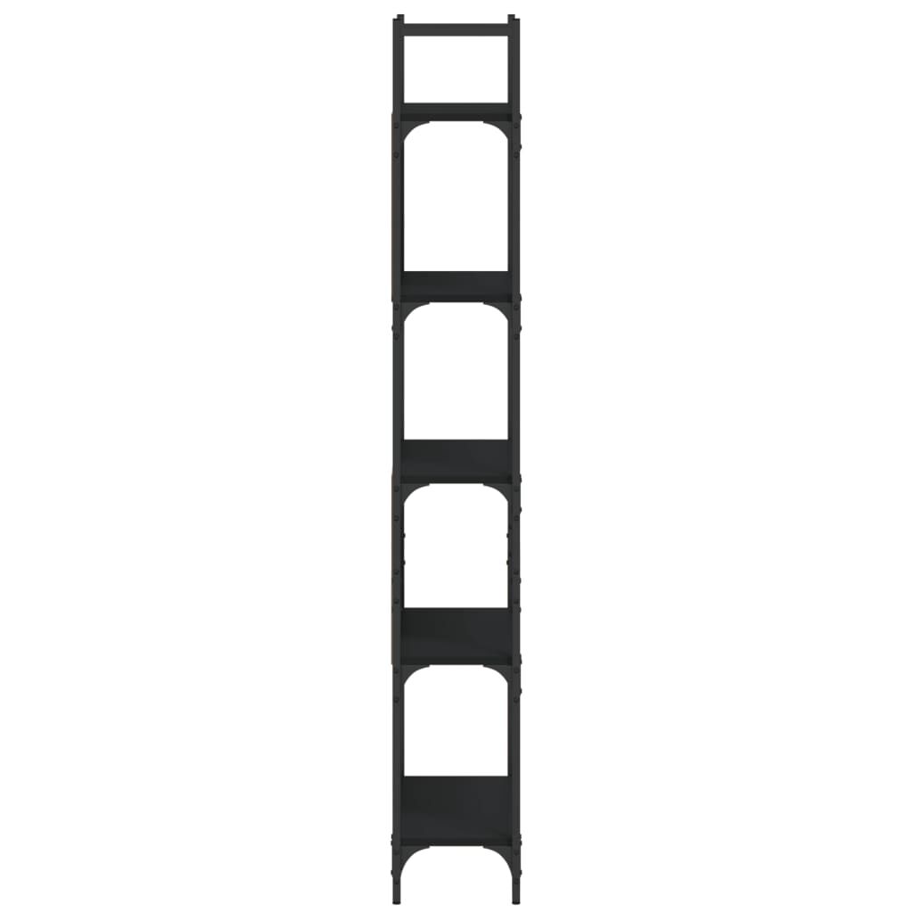 vidaXL Βιβλιοθήκη 5 Επιπέδων Μαύρη 60,5x24x166,5 εκ. Επεξεργ. Ξύλο