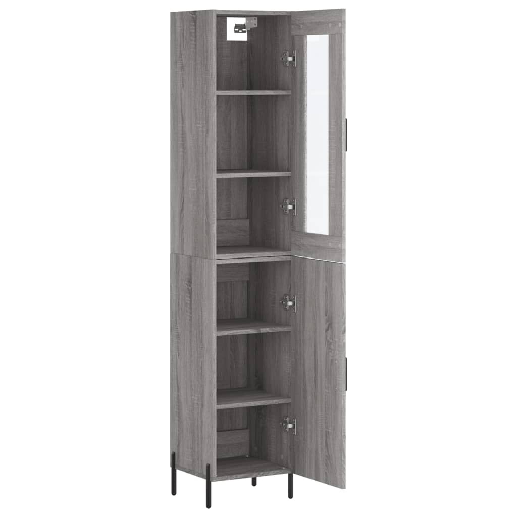 vidaXL Μπουφές Sonoma Γκρι 34,5 x 34 x 180 εκ. από Επεξεργασμένο Ξύλο