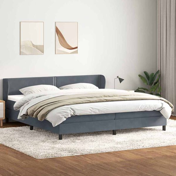 vidaXL Box Spring &Kappa;&rho;&epsilon;&beta;ά&tau;&iota; &mu;&epsilon; &sigma;&tau;&rho;ώ&mu;&alpha;&tau;&alpha; &Sigma;&kappa;&omicron;ύ&rho;&omicron; &gamma;&kappa;&rho;&iota; 180x210 cm Velvet