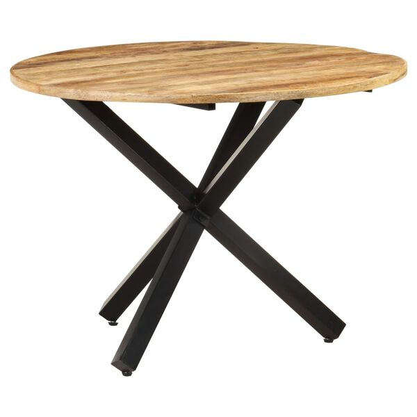 vidaXL Τραπεζαρία Στρογγυλή 100 x 100 x 75 εκ. Ακατέργαστο Ξύλο Μάνγκο