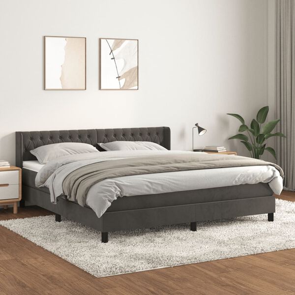 vidaXL &Kappa;&rho;&epsilon;&beta;ά&tau;&iota; Boxspring &mu;&epsilon; &Sigma;&tau;&rho;ώ&mu;&alpha; &Sigma;&kappa;&omicron;ύ&rho;&omicron; &Gamma;&kappa;&rho;&iota; 180x200 &epsilon;&kappa;. &Beta;&epsilon;&lambda;&omicron;ύ&delta;&iota;&nu;&omicron;