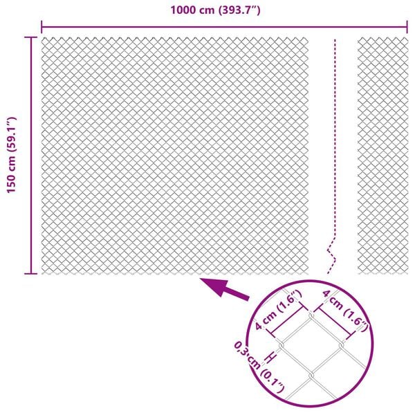 vidaXL Φράχτης Πράσινο 10 x 1.5 m Γαλβανισμένο Ατσάλι