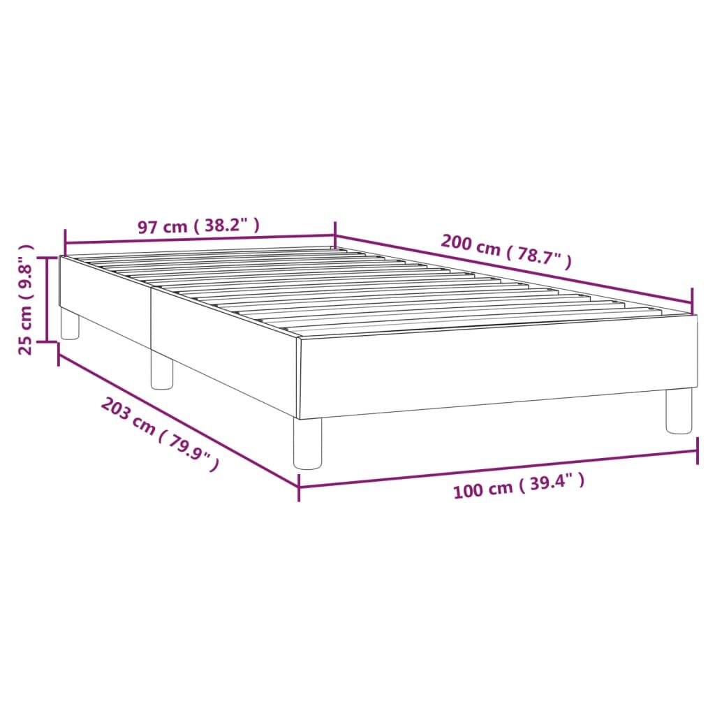 vidaXL Σκελετός Κρεβατιού Χωρίς Στρώμα Taupe 100 x 200 εκ. Υφασμάτινο