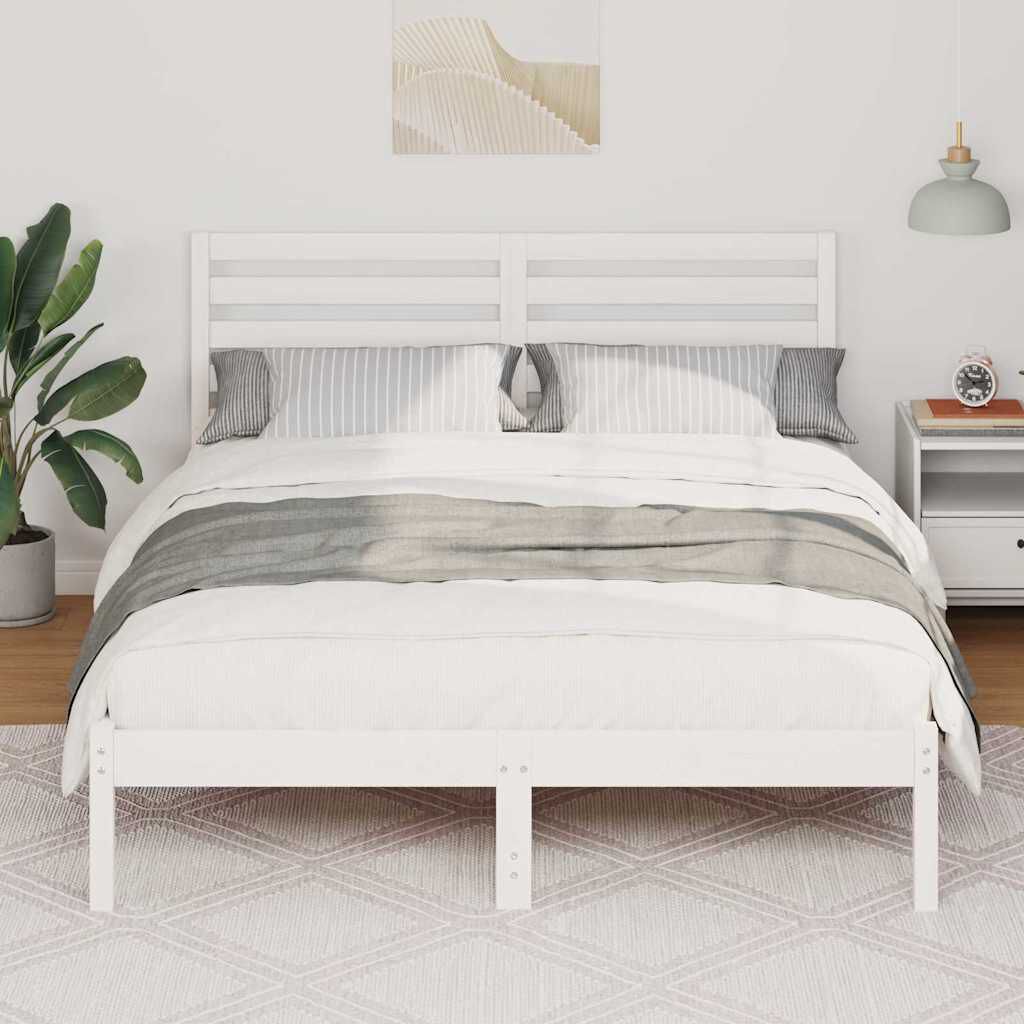 vidaXL Σκελετός Κρεβατιού Λευκό 120 x 200 cm Μασίφ ξύλο πεύκου
