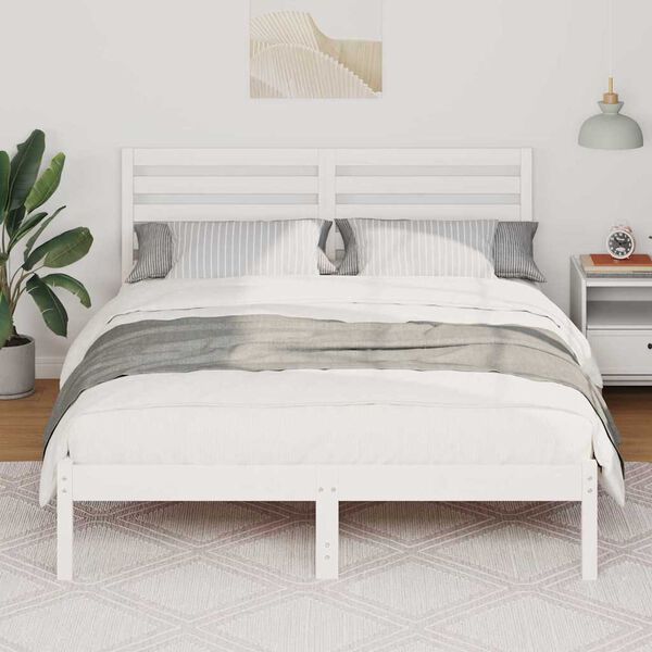 vidaXL Σκελετός Κρεβατιού Λευκό 120 x 200 cm Μασίφ ξύλο πεύκου