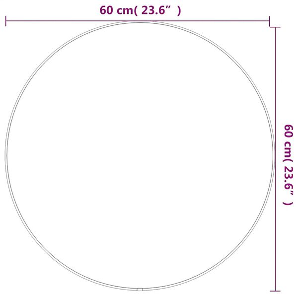 vidaXL Καθρέφτης Τοίχου Στρογγυλός Ασημί Ø 60 εκ.