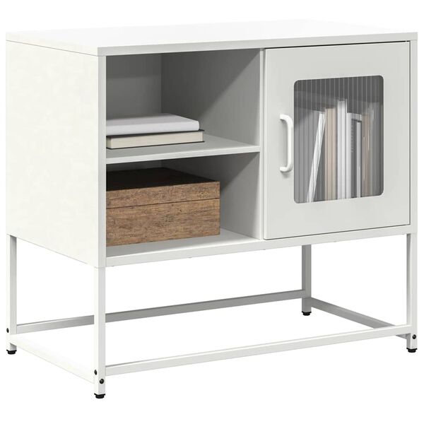 vidaXL Έπιπλο Τηλεόρασης Λευκό 68x39x60,5 εκ. από Χάλυβα