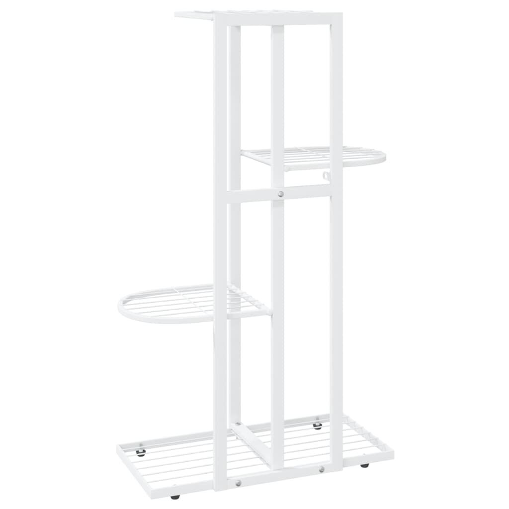 vidaXL Ανθοστήλη 4 Επιπέδων Λευκή 43 x 22 x 76 εκ. Μεταλλική