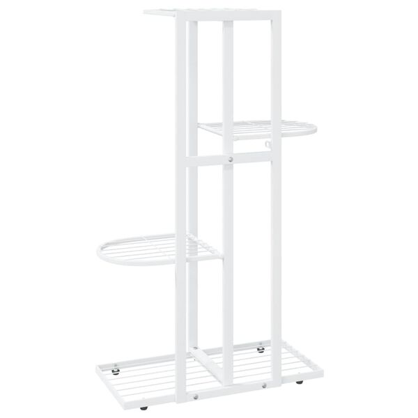 vidaXL Ανθοστήλη 4 Επιπέδων Λευκή 43 x 22 x 76 εκ. Μεταλλική