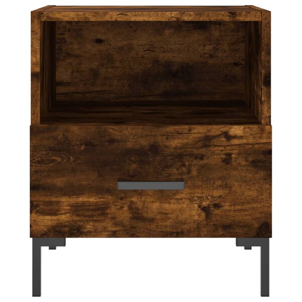 vidaXL Κομοδίνο Καπνιστή Δρυς 40 x 35 x 47,5 εκ. από Επεξεργ. Ξύλο
