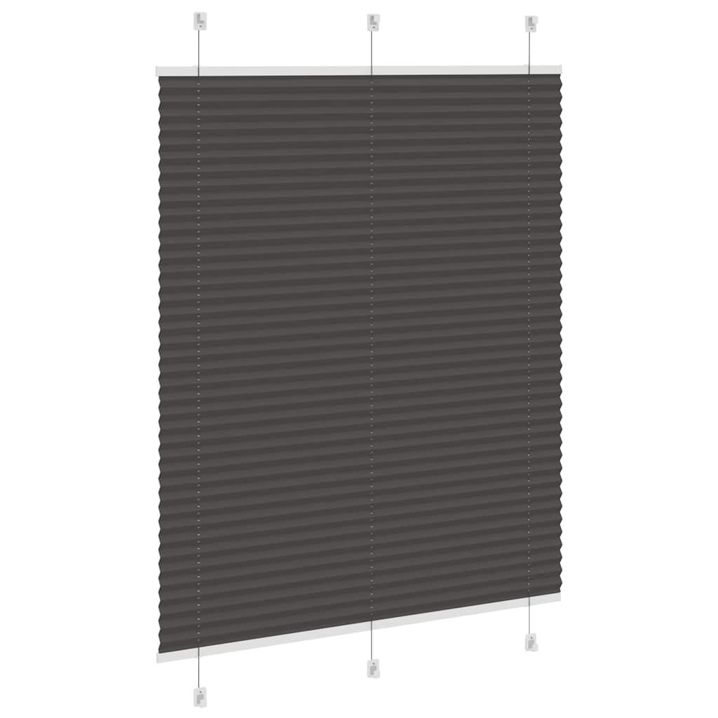 vidaXL Πλισέ περσίδα Μαύρο 105x150 cm Πλάτος υφάσματος 104,4 cm