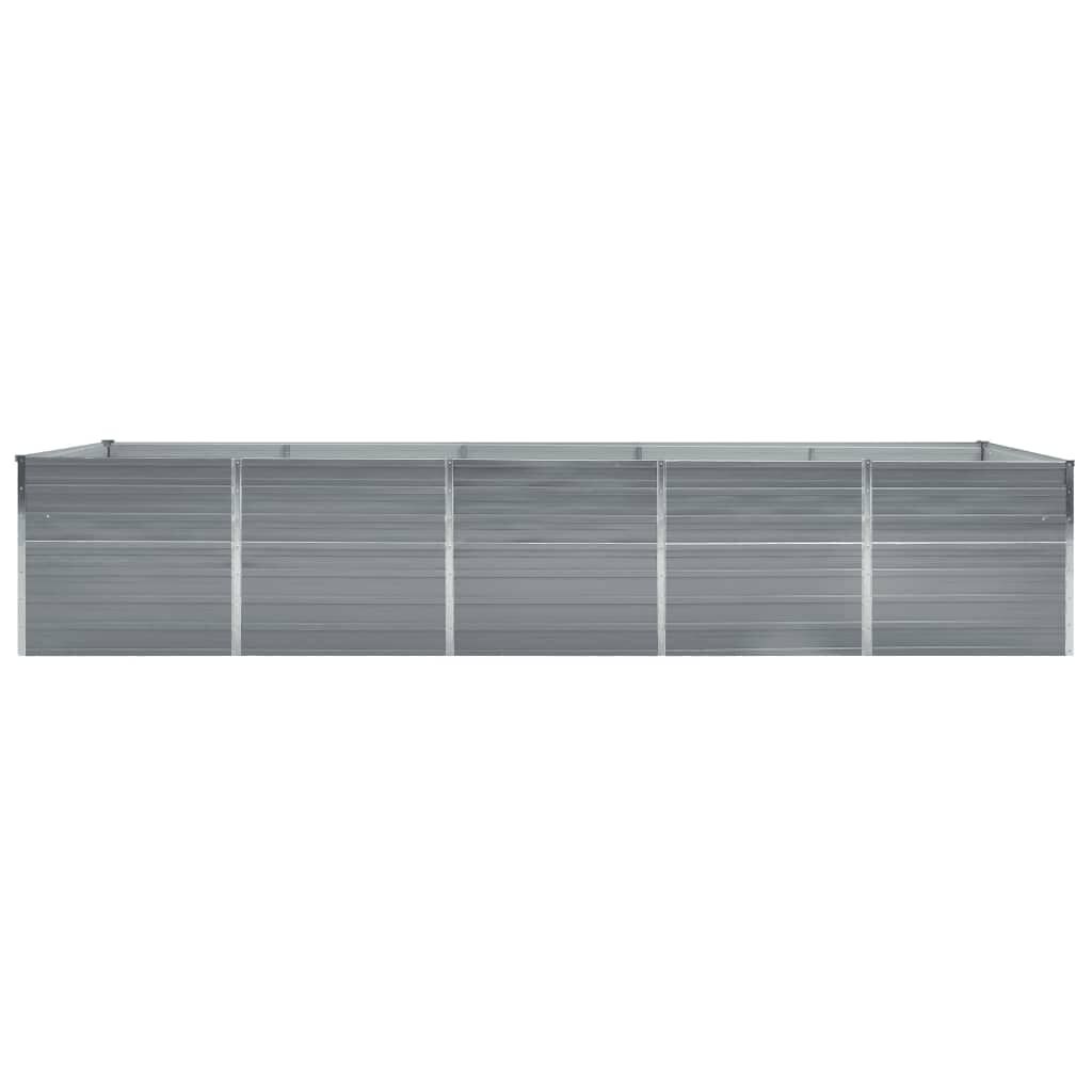 vidaXL Ζαρντινιέρα Υπερυψωμένη Γκρι 400x80x77 εκ. Γαλβαν. Χάλυβας