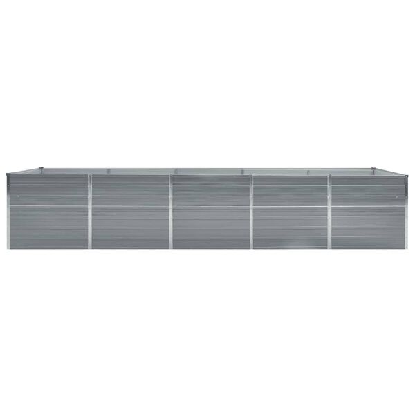 vidaXL Ζαρντινιέρα Υπερυψωμένη Γκρι 400x80x77 εκ. Γαλβαν. Χάλυβας