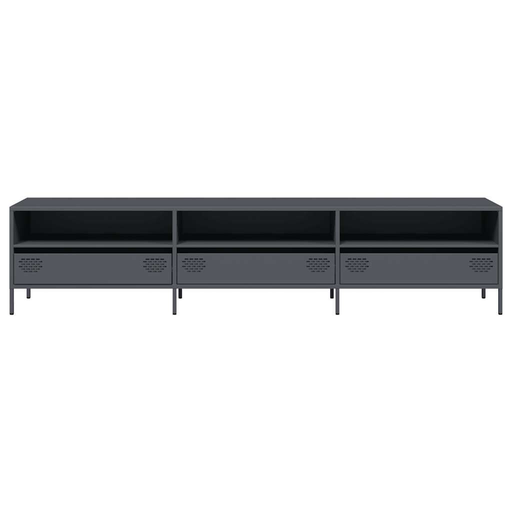 vidaXL Έπιπλο Τηλεόρασης Ανθρακί 202x39x43,5 εκ. Ατσάλι Ψυχρής Έλασης