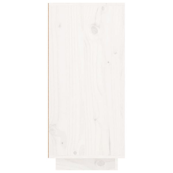 vidaXL Μπουφές με Συρτάρια Λευκός 111x34x75 εκ. από Μασίφ Ξύλο Πεύκου