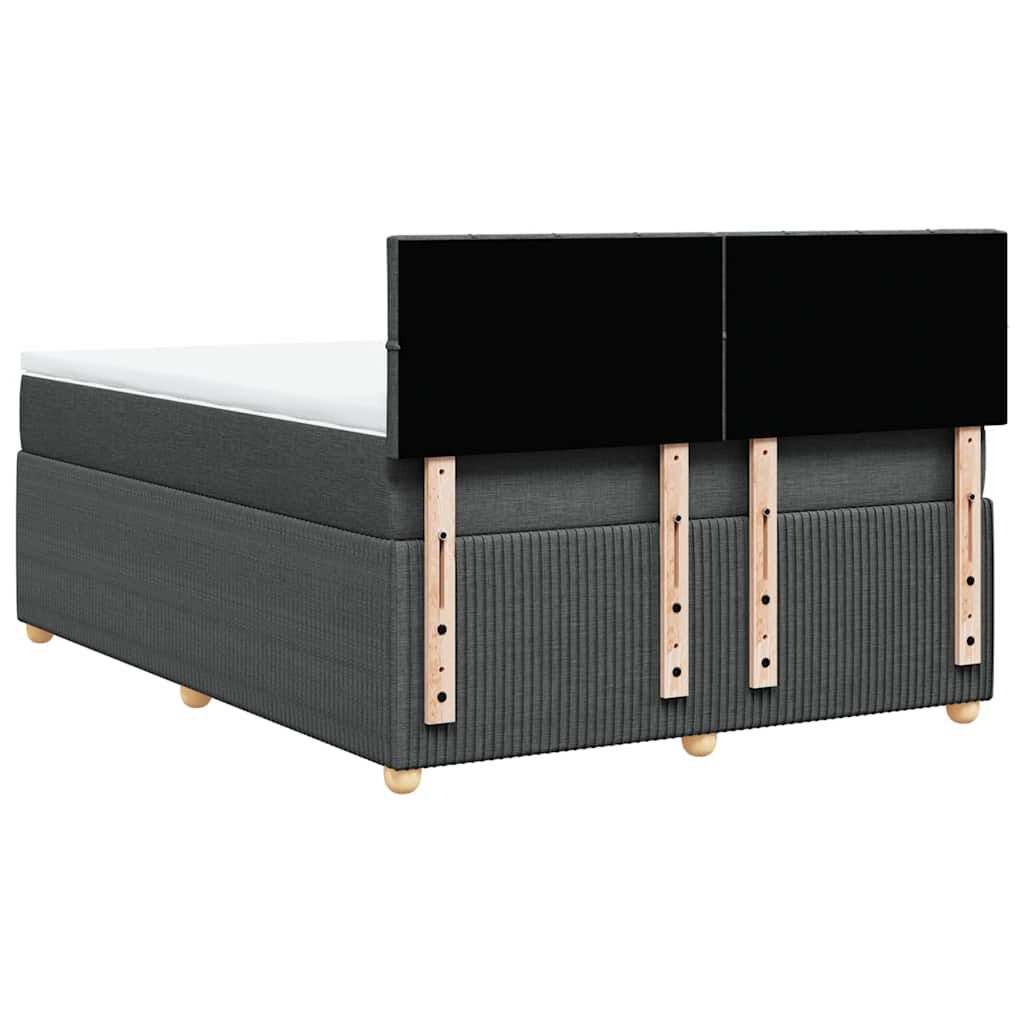 vidaXL Κρεβάτι Boxspring με Στρώμα Σκούρο Γκρι 140x190 εκ. Υφασμάτινο
