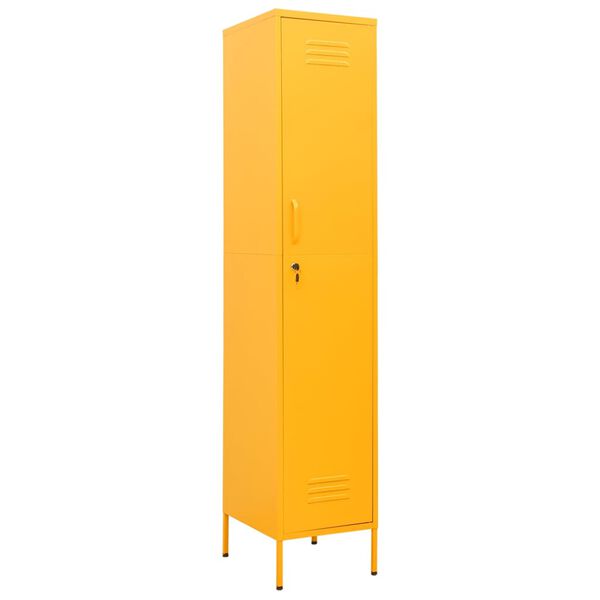 vidaXL Φοριαμός Μουσταρδί 35 x 46 x 180 εκ. από Ατσάλι