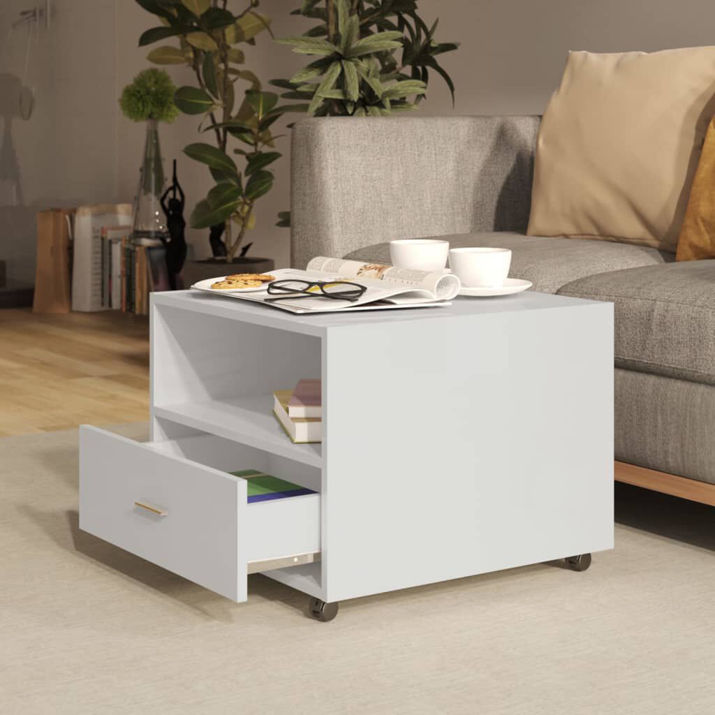 vidaXL Τραπεζάκι Σαλονιού Γυαλιστερό Λευκό 55x55x40 εκ. Επεξεργ. Ξύλο