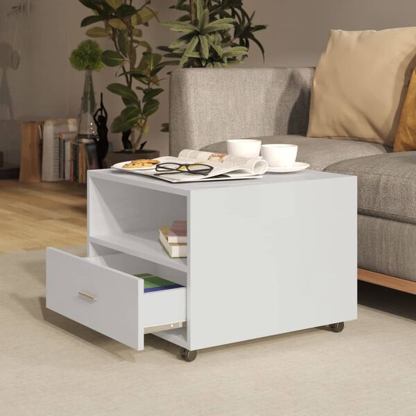 vidaXL Τραπεζάκι Σαλονιού Γυαλιστερό Λευκό 55x55x40 εκ. Επεξεργ. Ξύλο