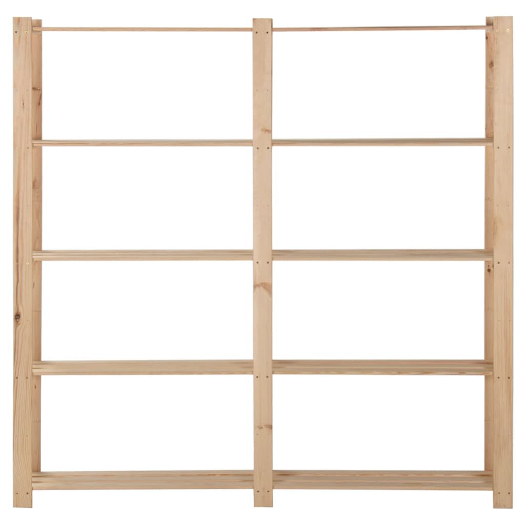 vidaXL Ραφιέρα 5 Επιπέδων 170 x 28,5 x 170 εκ. από Μασίφ Ξύλο Πεύκου
