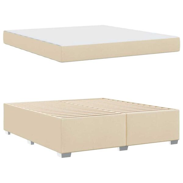 vidaXL Σκελετός Κρεβατιού Άλλο Κρεμ 180 x 200 cm ύφασμα