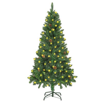 vidaXL Χριστ. Δέντρο Χιονισμένο Προφωτισμένο Κουκουνάρια Πράσινο 150εκ