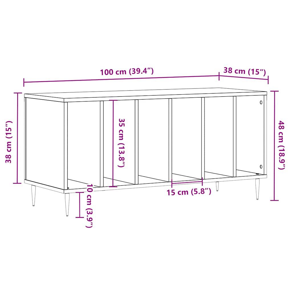 vidaXL Έπιπλο Δίσκων Sonoma Δρυς 100x38x48 εκ. από Επεξεργασμένο Ξύλο