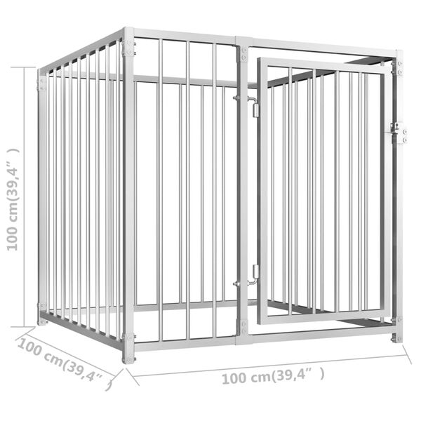 vidaXL Κλουβί Σκύλου Εξωτερικού Χώρου 100 x 100 x 100 εκ.
