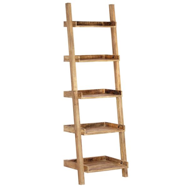 vidaXL Σκάλα Ραφιέρα Καφέ 75 x 37 x 205 εκ. από Μασίφ Ξύλο Μάνγκο