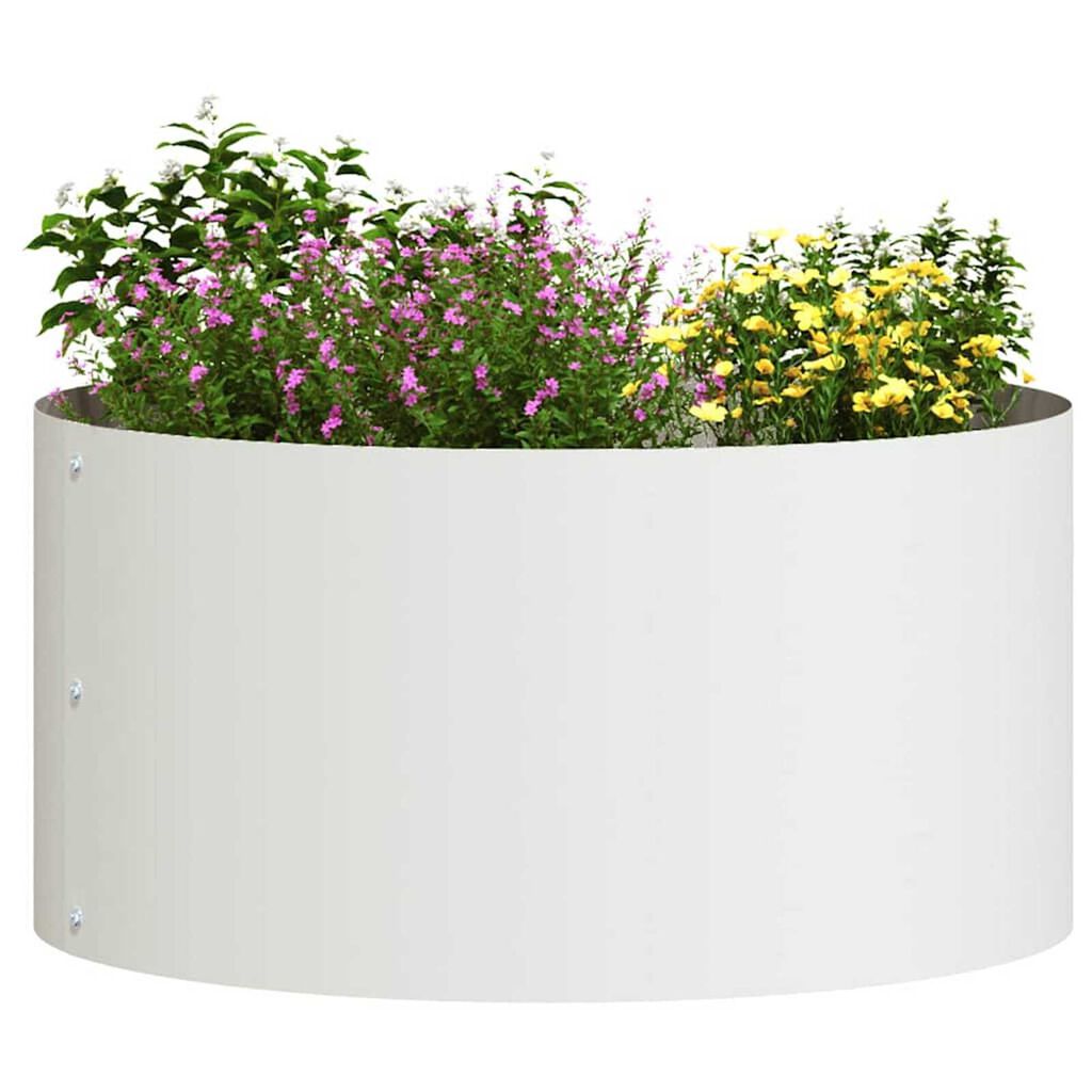 vidaXL Γλάστρα Κήπου Λευκό 40 x 40 x 20 cm Ατσάλι