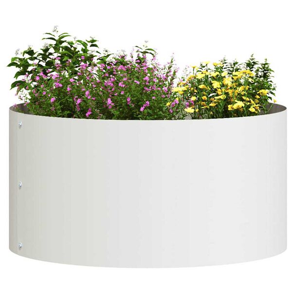 vidaXL Γλάστρα Κήπου Λευκό 40 x 40 x 20 cm Ατσάλι