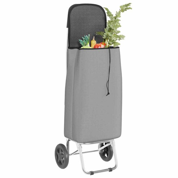 vidaXL Καρότσι Αγορών Γκρι 35 x 28 x 92 εκ. Ύφασμα Oxford