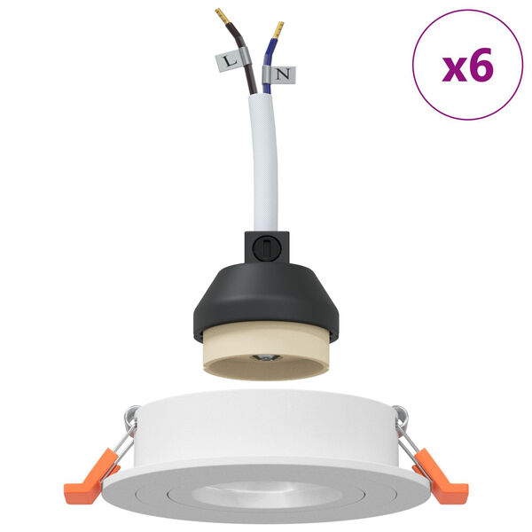 vidaXL Spotlights με προβολείς 6 pcs Λευκό 9 x 9 x cm Αλουμίνιο