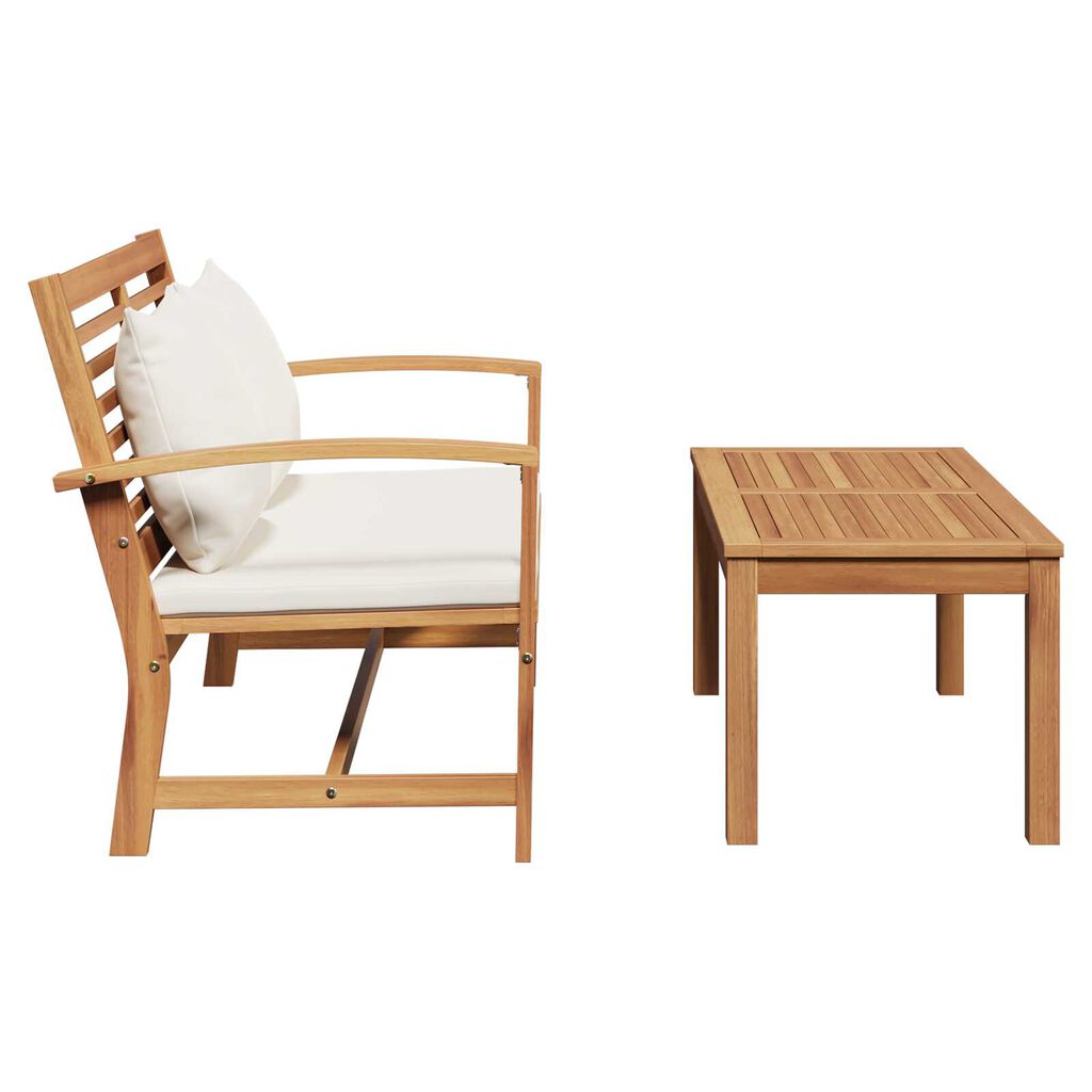 vidaXL Σετ Καναπέ Κήπου 2 pcs Καστανό Μασίφ ξύλο teak