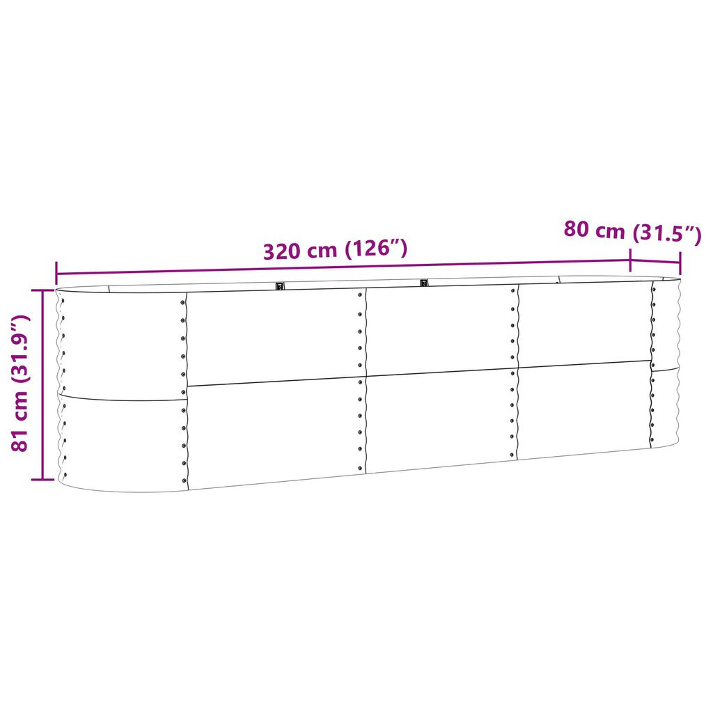 vidaXL Κρεβάτι για Κήπο Αναρτημένο Καφέ 320x80x81 εκ από Γαλβανισμένο Ατσάλι