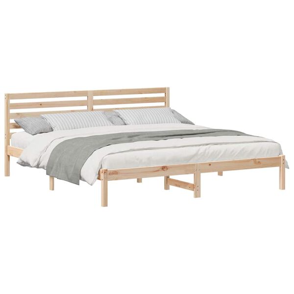 vidaXL Σκελετός Κρεβατιού Καφέ 180 x 200 cm Μασίφ ξύλο πεύκου