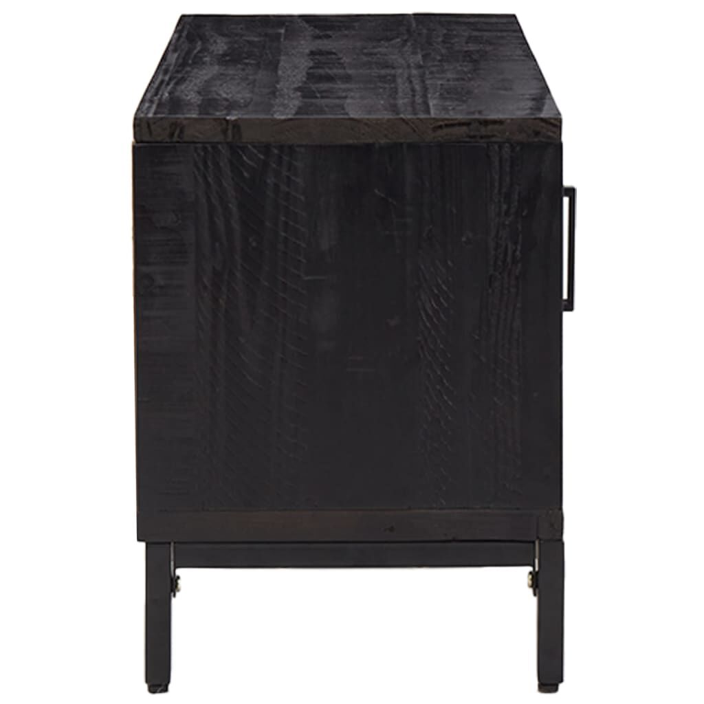vidaXL Έπιπλο Τηλεόρασης Μαύρο 110 x 35 x 48 εκ. από Μασίφ Ξύλο Πεύκου