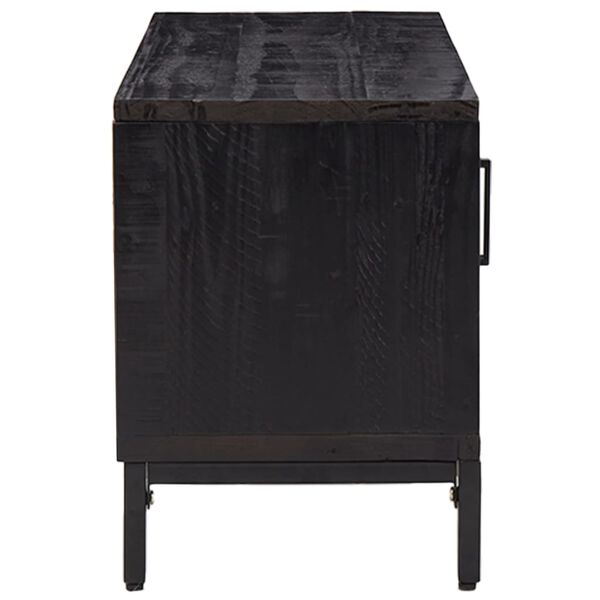 vidaXL Έπιπλο Τηλεόρασης Μαύρο 110 x 35 x 48 εκ. από Μασίφ Ξύλο Πεύκου