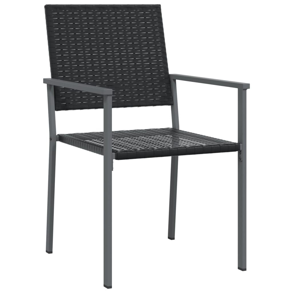vidaXL Καρέκλες Κήπου 2 τεμ. Μαύρο 54x62,5x89 εκ. από Συνθετικό Ρατάν