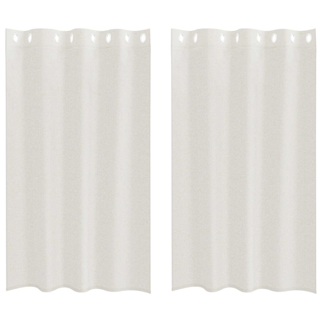 vidaXL Κουρτίνες με κουρτίνες 2 pcs Κρεμ 140 x 175 εκ. Πολυεστέρας