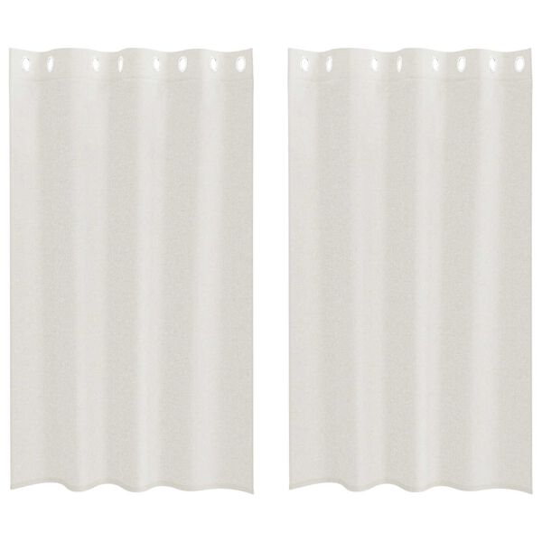 vidaXL Κουρτίνες με κουρτίνες 2 pcs Κρεμ 140 x 175 εκ. Πολυεστέρας