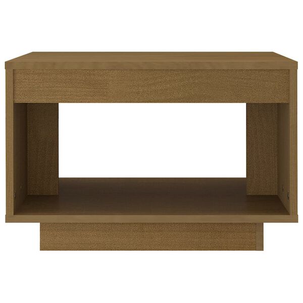 vidaXL Τραπεζάκι Σαλονιού Καφέ Μελί 50x50x33,5 εκ. Μασίφ Ξύλο Πεύκου
