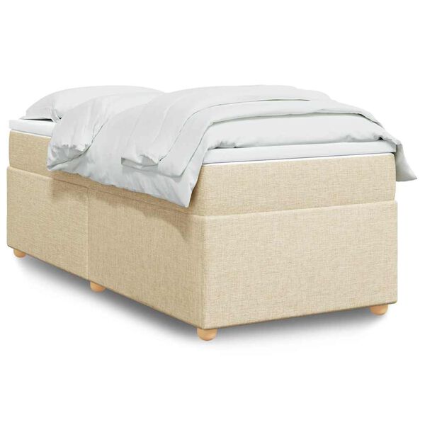 vidaXL &Kappa;&rho;&epsilon;&beta;ά&tau;&iota; Boxspring &mu;&epsilon; &Sigma;&tau;&rho;ώ&mu;&alpha; &Kappa;&rho;&epsilon;&mu; 100 x 200 &epsilon;&kappa;. &Upsilon;&phi;&alpha;&sigma;&mu;ά&tau;&iota;&nu;&omicron;
