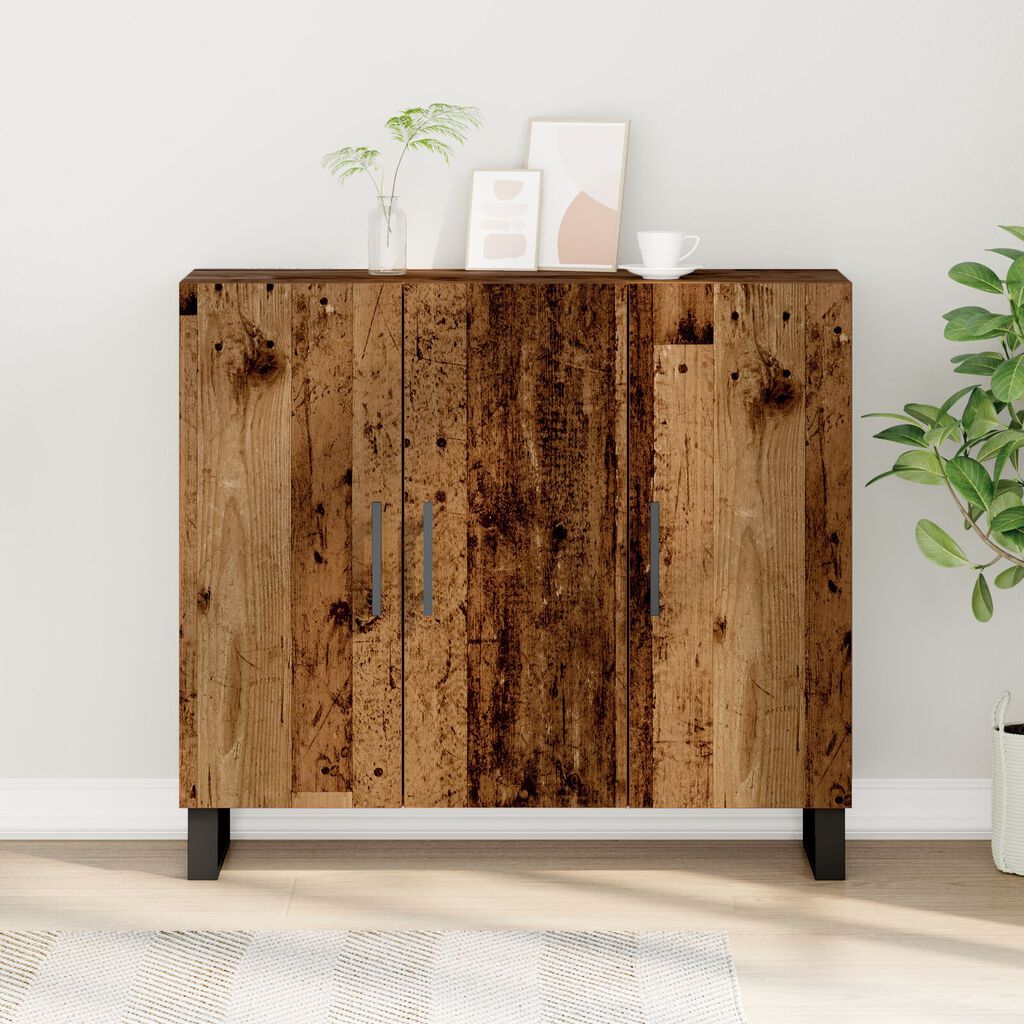 vidaXL Μπουφές με 3 Πόρτες Παλιού Ξύλου 90x34x80 εκ. Σαθρού Ξύλου