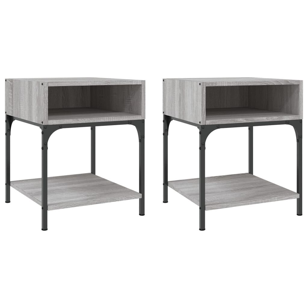 vidaXL Κομοδίνα 2 τεμ Γκρι Sonoma 40x41x50 εκ. από Επεξεργασμένο Ξύλο
