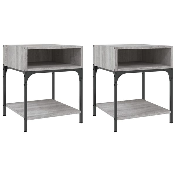 vidaXL Κομοδίνα 2 τεμ Γκρι Sonoma 40x41x50 εκ. από Επεξεργασμένο Ξύλο