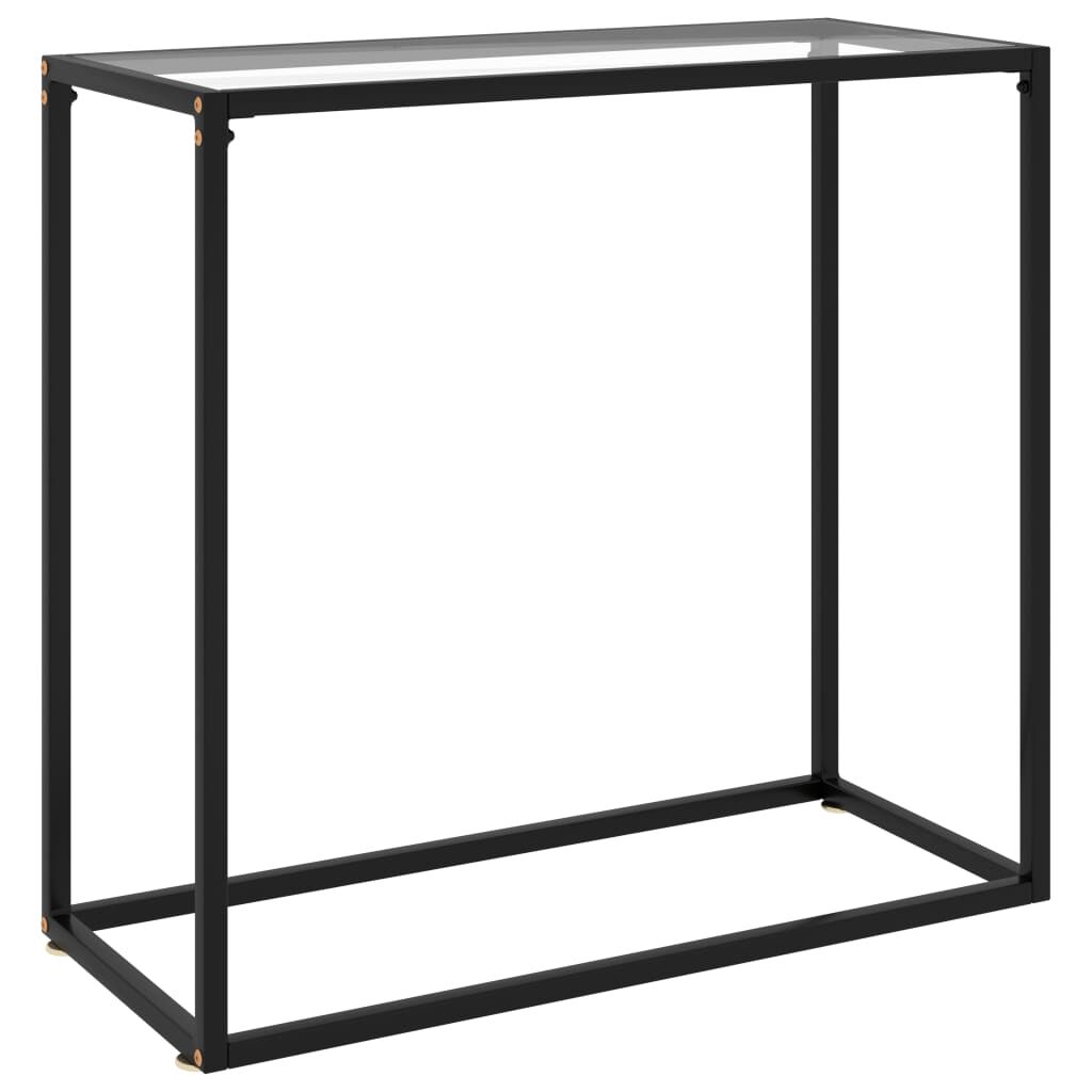 vidaXL Τραπέζι Κονσόλα Διαφανές 80 x 35 x 75 εκ. από Ψημένο Γυαλί